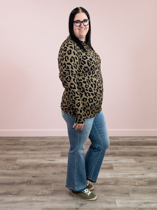 *NEW* Blair Long Sleeve Top | Olive Animal Print