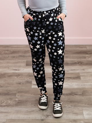 *DOOR CRASHERS* Lux Joggers | Stars | Black