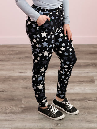 *DOOR CRASHERS* Lux Joggers | Stars | Black
