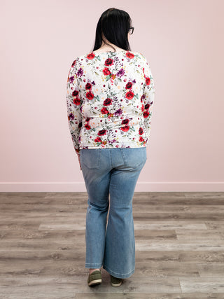 *NEW* Alyssa Long Sleeve Top | Burgundy Bloom