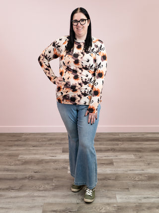 *NEW* Blair Long Sleeve Top | Neutral Abstract