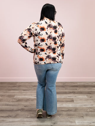 *NEW* Blair Long Sleeve Top | Neutral Abstract