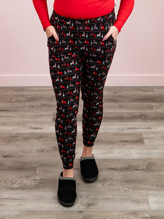 *DOOR CRASHERS* Lux Joggers | Reindeer | Black
