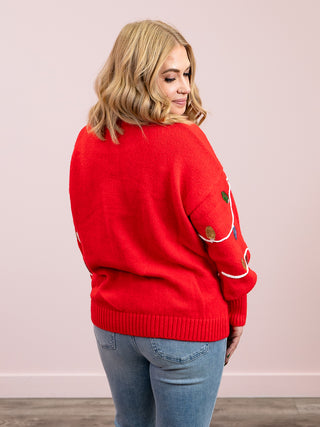 *NEW* Lit & Lovely Sequin Long Sleeve Sweater | Red