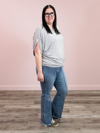 *1PM DEAL* Darcy Dolman Top | Light Grey