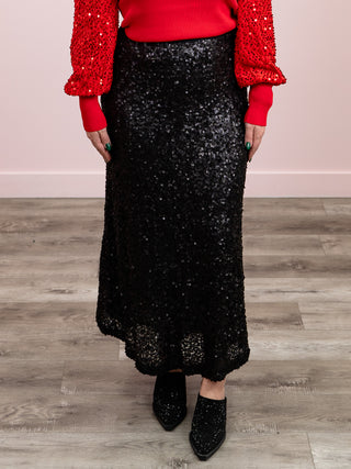 *NEW* Midnight Dazzle Maxi Skirt | Black