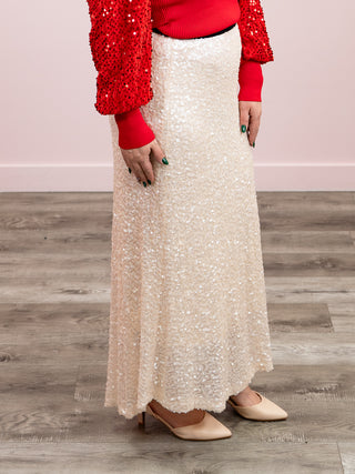 *NEW* Midnight Dazzle Maxi Skirt | White