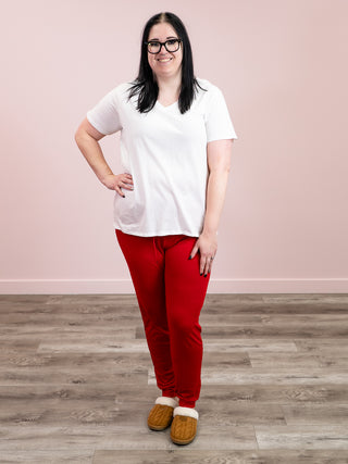 *12PM DEAL* Franklin V-Neck Tee | White