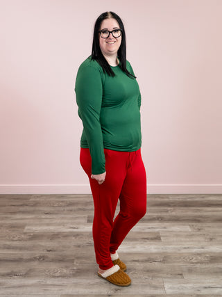 *4PM DEAL* Kenzie Long Sleeve Round Neck Tee | Dark Green