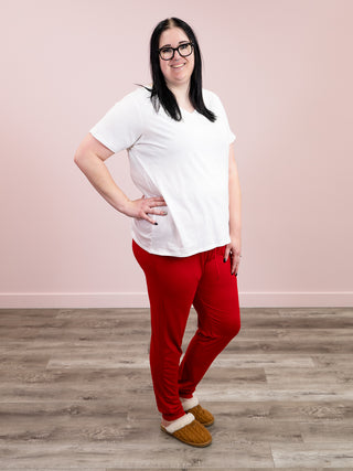 *12PM DEAL* Franklin V-Neck Tee | White