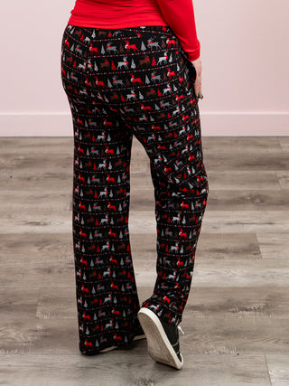 *FINAL SALE* Lexy Lounge Pant | Reindeer | Black