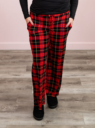 *2PM DEAL* Lexy Lounge Pant | Red Plaid