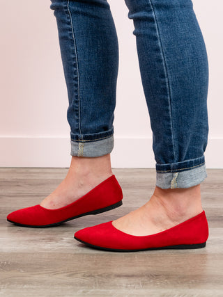 *6PM DEAL* Arrow Flats | Pointy Toe | Red