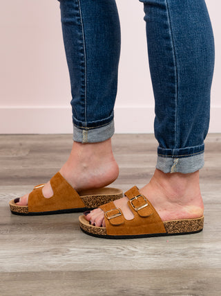 *10AM DEAL* Berk Sandals | Double Strap Suede | Tan