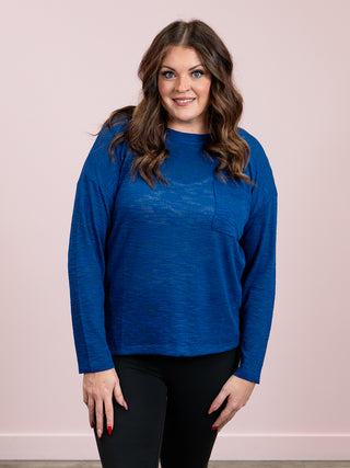 *9AM DEAL* Alicia Slub Long Sleeve | Light Navy