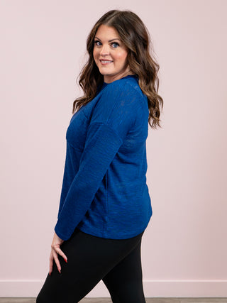 *9AM DEAL* Alicia Slub Long Sleeve | Light Navy