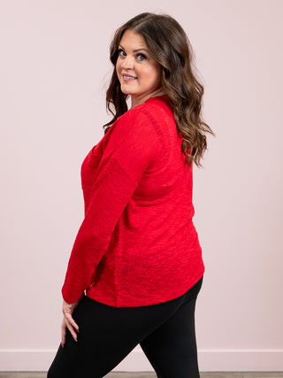 *9AM DEAL* Alicia Slub Long Sleeve | Ruby