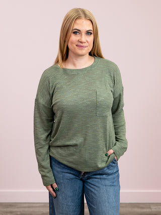 *9AM DEAL* Alicia Slub Long Sleeve | Light Olive