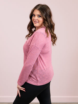 *9AM DEAL* Alicia Slub Long Sleeve | Light Rose