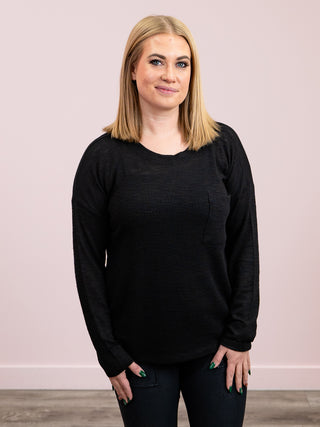 *9AM DEAL* Alicia Slub Long Sleeve | Black