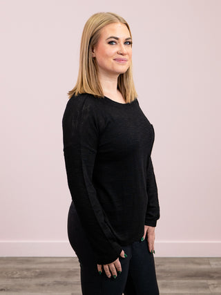 *9AM DEAL* Alicia Slub Long Sleeve | Black