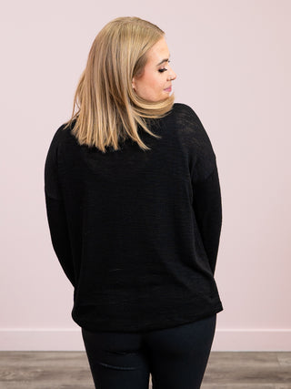 *9AM DEAL* Alicia Slub Long Sleeve | Black