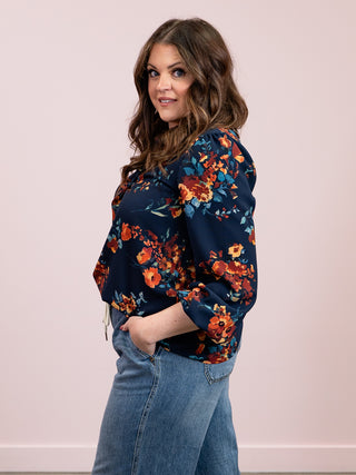 *NEW* Victoria Long Sleeve Blouse | Navy