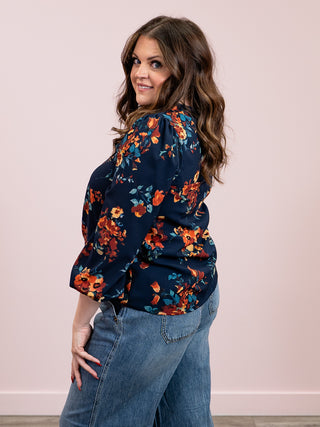 *NEW* Victoria Long Sleeve Blouse | Navy