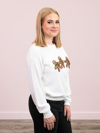 *NEW* Gingersnap Sequin Sweater | White