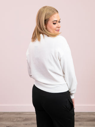 *NEW* Gingersnap Sequin Sweater | White