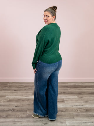 *NEW* Tierlyn Crewneck Sweater | Dark Green
