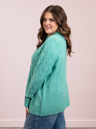 *NEW* Jasmine Cable Knit Pullover | Emerald