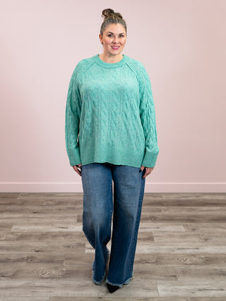*NEW* Jasmine Cable Knit Pullover | Emerald