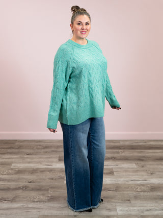 *NEW* Jasmine Cable Knit Pullover | Emerald