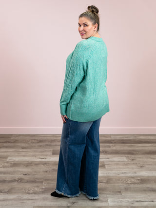 *NEW* Jasmine Cable Knit Pullover | Emerald
