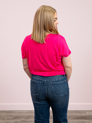 *DOOR CRASHERS* Charlize Cropped Tee | Hot Pink