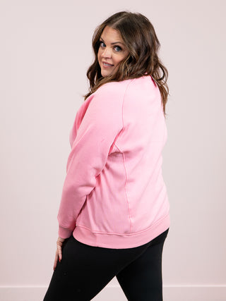 *DOOR CRASHERS* Kalani Raglan Sweatshirt | Dark Pink