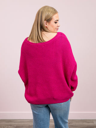 *NEW* Janie Cozy Knit Sweater | Magenta