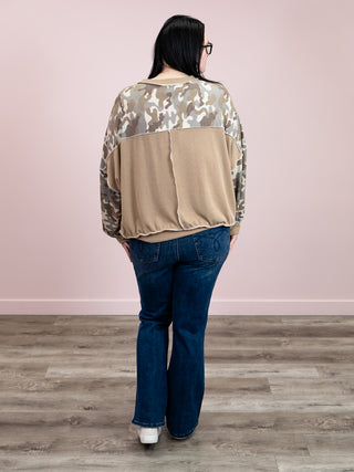 *NEW* Meant To Be Pullover | Khaki Camo