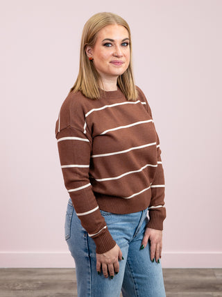 *NEW* Lilia Striped Sweater | Brown