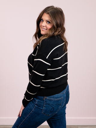 *NEW* Lilia Striped Sweater | Black