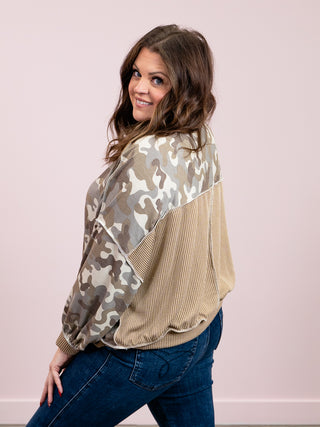 *NEW* Meant To Be Pullover | Khaki Camo