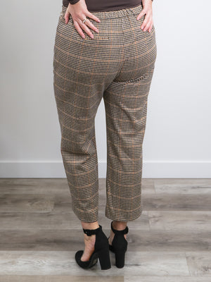 DEX | Taylors Knit Pant | Brown Houndstooth
