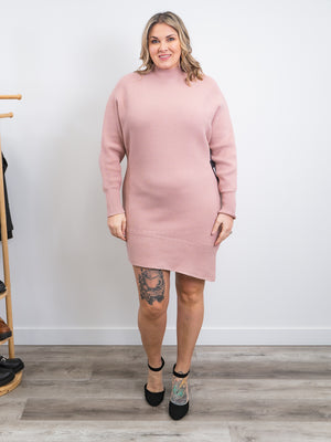 DEX | Nikki Ribbed Sweater Dress | Soft Mauve