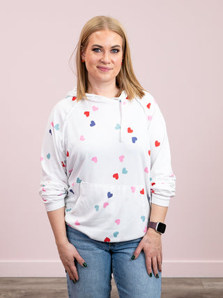 *NEW* Harbour Long Sleeve Hoodie | Ivory Hearts