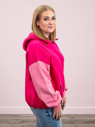 *NEW* Farrah Half Zip Hoodie | Pink and Fuchsia