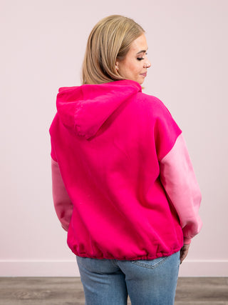 *NEW* Farrah Half Zip Hoodie | Pink and Fuchsia