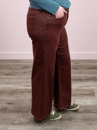 *NEW* Judy Blue | High Rise Retro Wide Leg | Burgundy | Teo