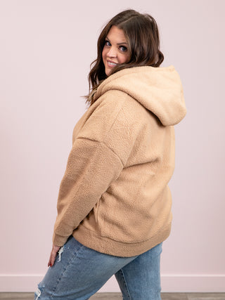 Avani Oversized Zip Up Hoodie | Taupe