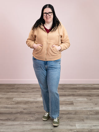 Avani Oversized Zip Up Hoodie | Taupe